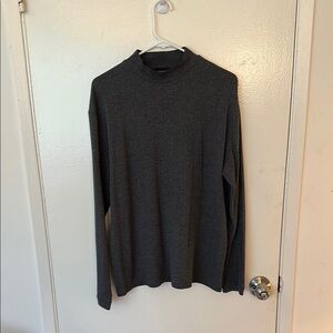 Gray Long Sleeve Turtleneck Top